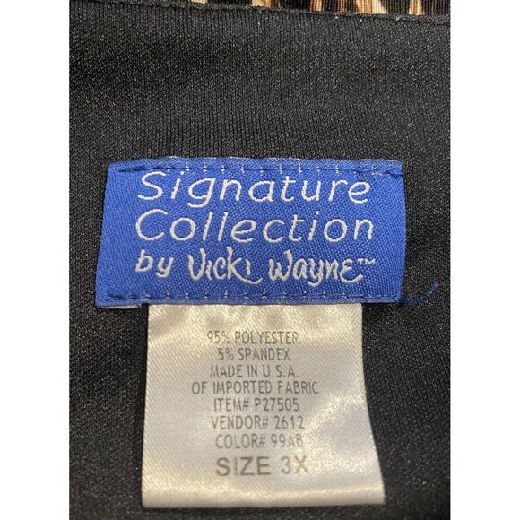 Signature Collection by Vicki Wayne Womens Dress 3X Brown Black Animal Print - Picture 7 of 7